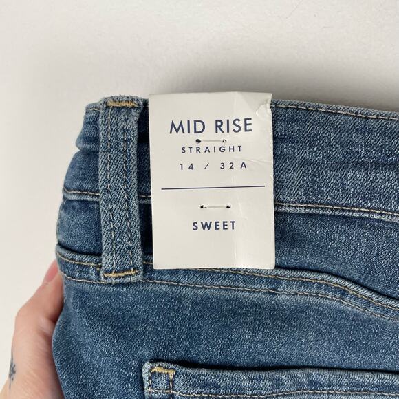 Lucky Brand Jeans Womens 14 Blue Mid Rise Sweet Straight Leg Ankle Dark Wash NWT - Picture 5 of 11